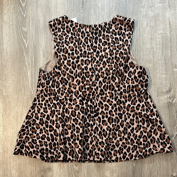 Kate Spade Women's Sz 14 Spotted Leopard Bow Knot Print Sleeveless Casual‎ Top - Picture 3 of 12